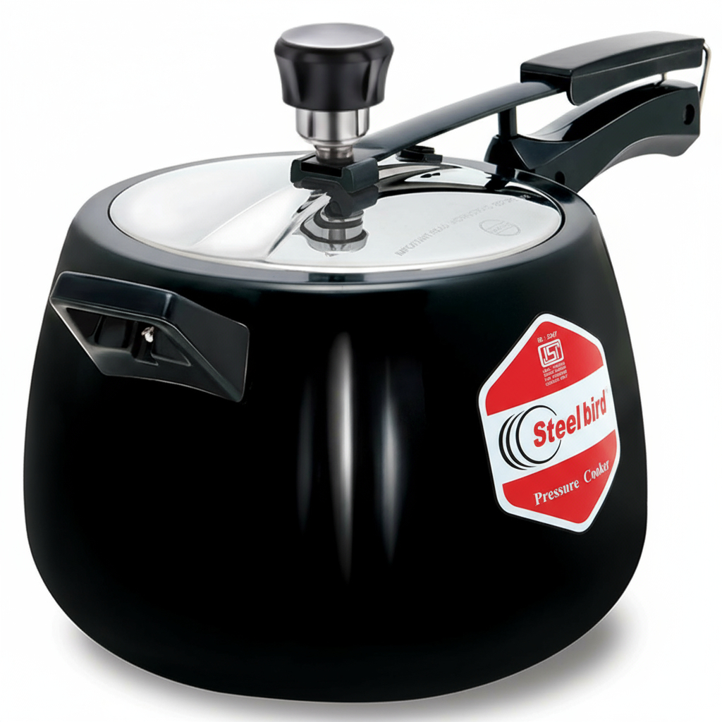 Steelbird mexa black ib with ss lid 6.5 ltr