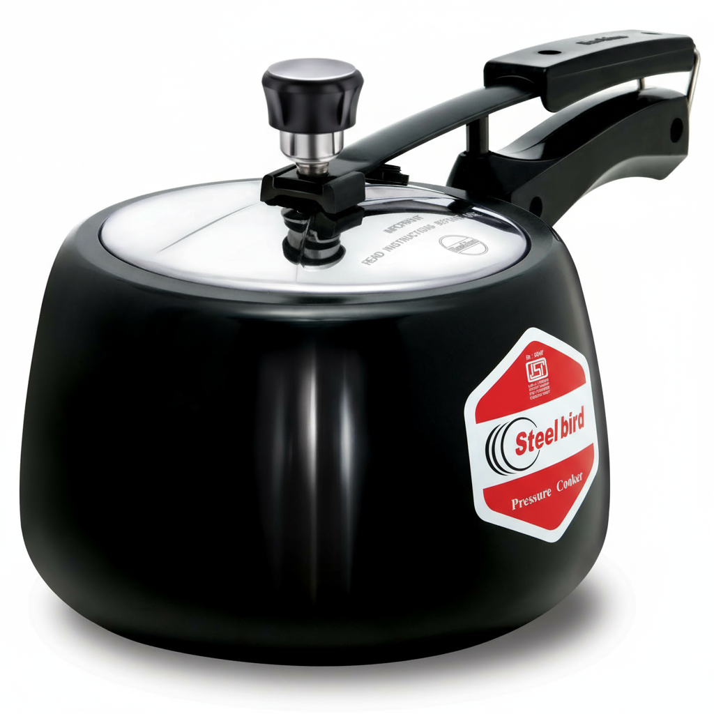 Steelbird mexa black ib with black lid 3.5 ltr