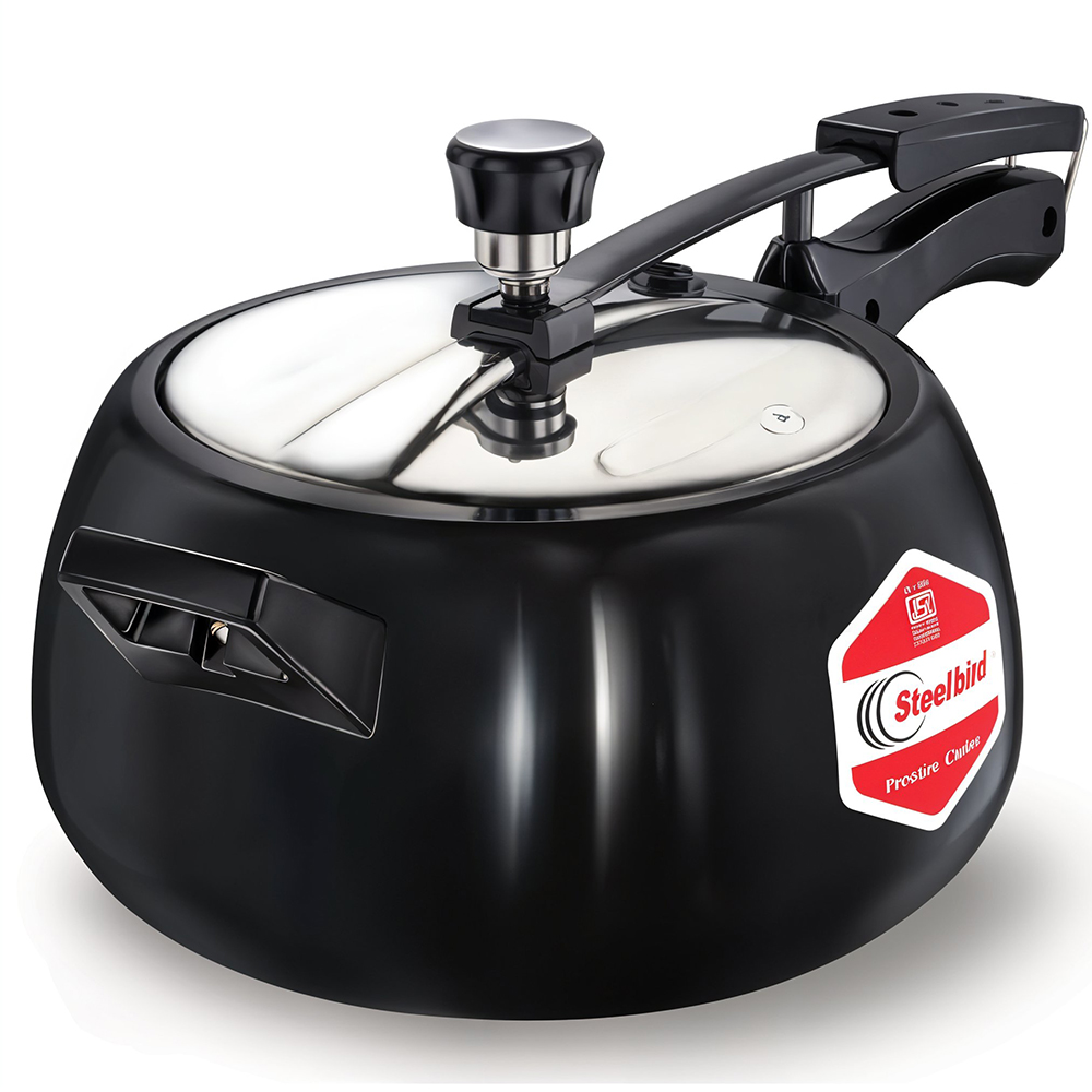 Steelbird mexa black with black lid 4 ltr