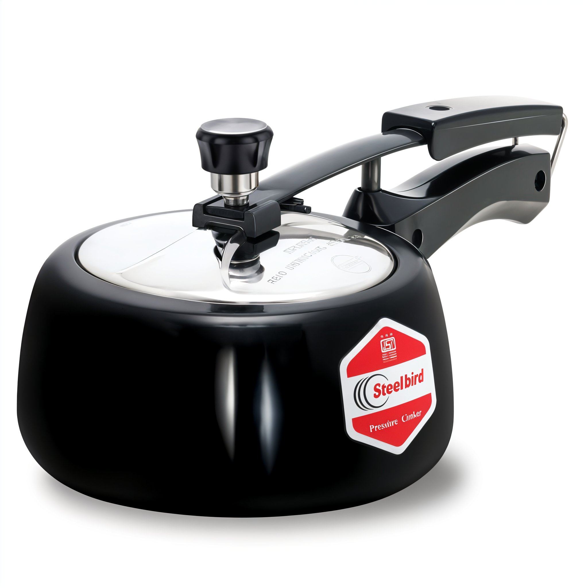 Steelbird mexa black with black lid 2 ltr